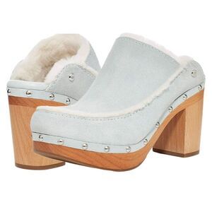 Ugg Abriana mint green suede heeled clogs size 6